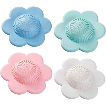 4 stk. silikonehårstop med sugekopper, vaskefilter til