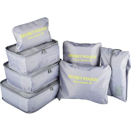 Rejsebagagearrangører Kuffertopbevaringsposer Sæt med 7-pakningskuber Åndbar Letvægts-farvemuligheder (grå)