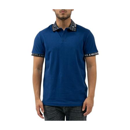 Versace Jeans Couture R Logo Allover Polo Blå, Herre