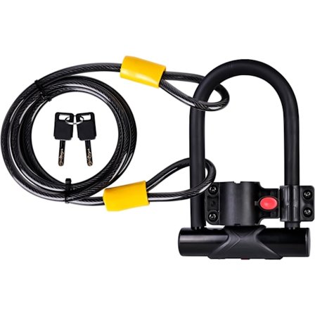 120 cm:n pyörän lukko: Ø 15 mm 2-in-1-pyörän U-pulttilukko 2 avaimella,