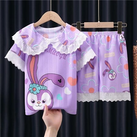 Anime Sanrios Series Kids Kortärmad Pyjamas Set Cartoon Summer