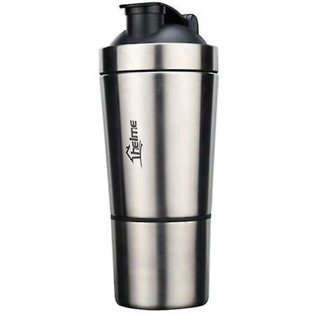 700ml rostfritt stål graderad vattenflaska omrörning Proteinpulver Fitness Sports Cup Enzym Cup