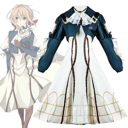 Violet Evergarden Cosplay -käsine, plus-koko, Sko Peruk Pin Händer -asu, valssiasu, anime naisille, Halloween-toppimekko, kengät, saappaat, peruukki