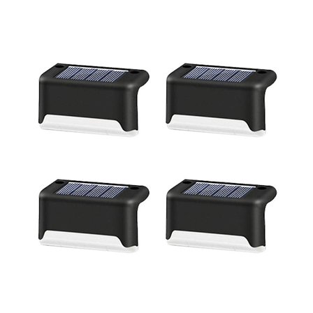 4 stk Utendørs Trappe Solcellelys Vanntett Hage Trinn Lampe Gjerde Sti Hage Patio Hage Dekor La