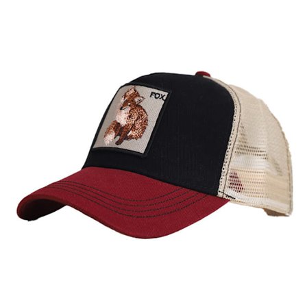 Black Panther Mesh Keps Baseball Keps Svart Topp Röd Brätte