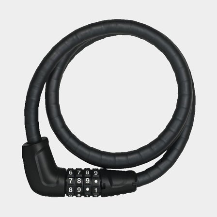 Spiraalslot met code / combinatieslot ABUS Tresorflex 6615C, 120 cm, Ø15 mm, met houder (Snap Cage-bevestiging), zwart