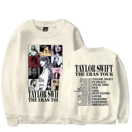 Taylor Swift The Eras Tour -collegepaita, pitkähihainen, pyöreä pääntie, rento pusero, vetoketjullinen yläosa, faneille, lahjat miehille, naisille, 
