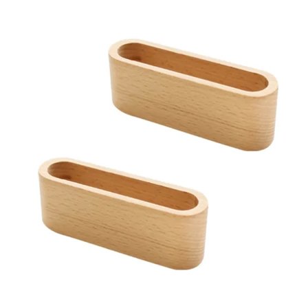 2 stk. Visittkortholder i tre, Visittkortstativ i tre, Visittkortetui i tre for skrivebordsorganisering, kontortilbehør