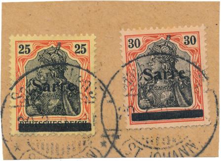 Tyskland/Saar 1920 - MICHEL 9/10 - Stemplet