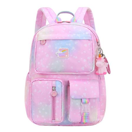 Rygsæk til piger, perfekt til skole og rejser, rygsæk til børn med polstret ryg og justerbar rem