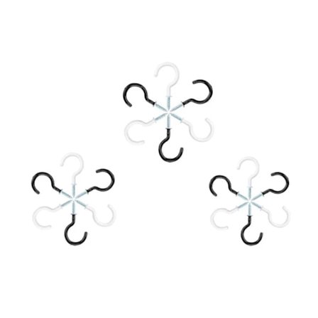 18 kpl - 30x14,8 mm Musta & Valkoinen Ruuvikoukku - Tukevat Kuppikoukut - Muovipinnoitetut Ruuvit Kuppien Ripustamiseen Kaappien Alle - Pieni 