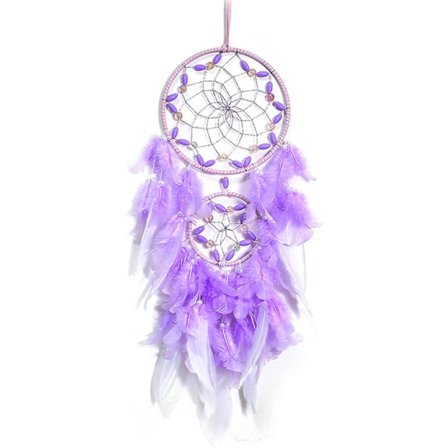 Drømmefanger Lilla Stor Drømmefanger Fjær Bevegelig Vegg Hånd