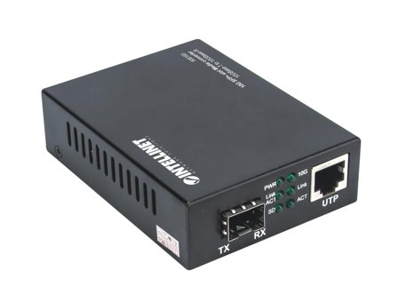 INTELLINET Media Converter 10GBase-T/10GBase-R, 1x 10GB SFP+ Slot/1x 10GB RJ45
