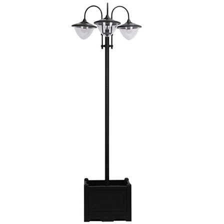 Rootz Solar Light - Garden Light - Waterproof Garden Lamp - Stainless Steel Solar Light - Flower Pot Base Light - Black - 60 X 55 X 189 Cm