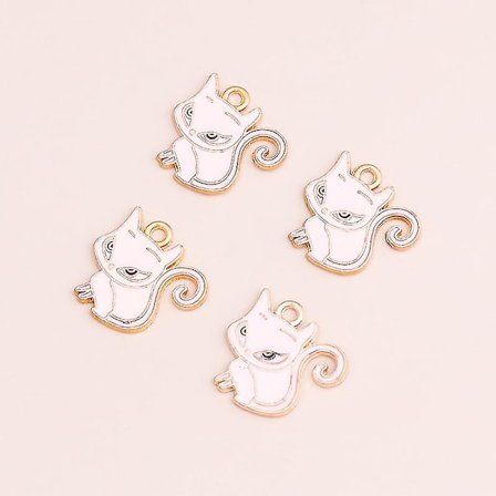 10 st söta blandade El Cat Ch Diy smycken Ma djur Ch hängen för halsband örhängen tillbehör(LE20-1)