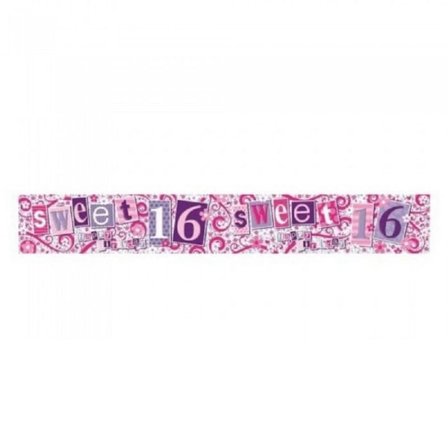 Simon Elvin Sweet 16 Foliebanner (6-pack) 2,5 m Rosa/Lila