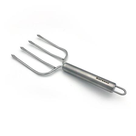 Rustfritt stål Flerhodet kalkungaffelgrill med grillgaffel Steakgaffel til grilling og Thanksgiving kalkunløftegaffel