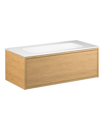 Gustavsberg Ducentic GB71DCVU10ARWB1200 Kommodpaket 100 cm, ljus ek/vit, 2 blandarhål Ljus ek/Vit, Badrum