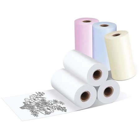 Mini-skrivarpapper för bläckfri bärbar Bluetooth-skrivare Termisk fickskrivare, 57 mm x 30 mm, 6 rullar