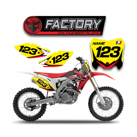 Factory Nummerplåtsdekaler - Honda XR 70R 1997-2003