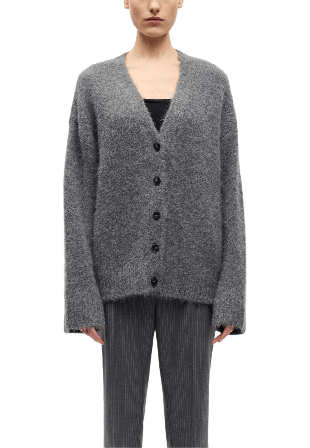 SAMSOE Sajeanne Long cardigan 15425 Stickat Dam Grå XS