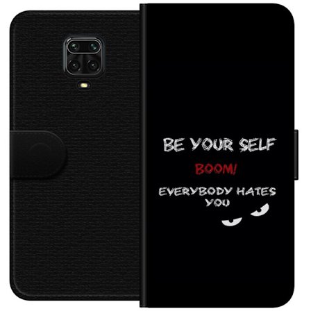 Yhteensopiva Lompakkokotelo Xiaomi Redmi Note 9 Pro Tumma minimalistinen tekstillustraatio ironisella viestillä ja uhkaavan silmien mustalla kontrast