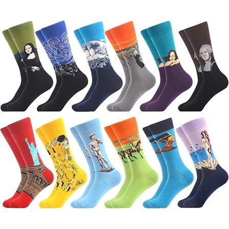 12-pakke herre dress farverige kæmmet bomuldsstrømper