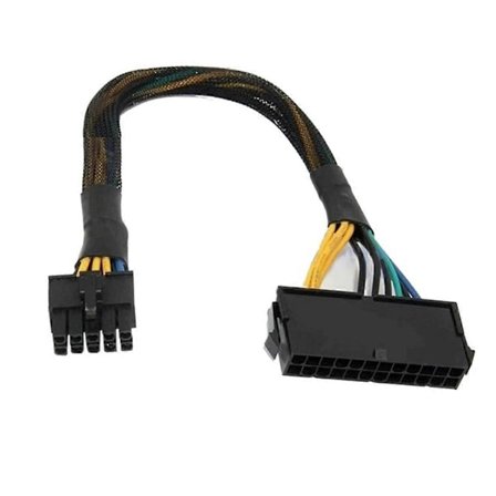 24 Pin til 10 Pin Adapterkabel ATX PSU Hovedstrømforsyningskabel Flettet Kabel Kompatibel med Lenovo Bundkort