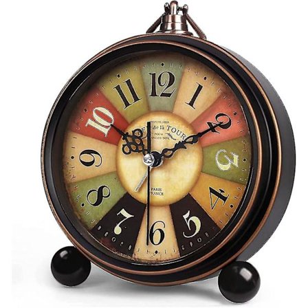 Vintage Analog Alarmklokke, 5,25 Tommers Liten Stille Bordklokke Med Nattlys, Batteridrevet For Bord, Soverom, Sengeside, Stue, Romdekor