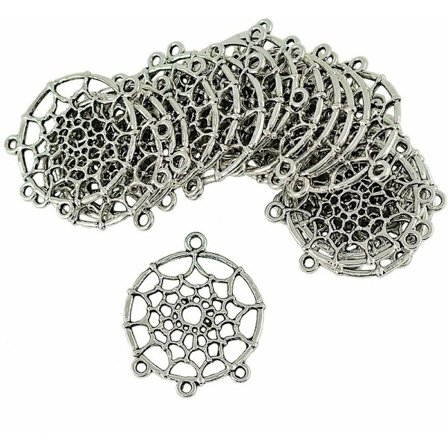 20 stk. Vintage Dream Catcher Charm Vedhæng Konnektorer til DIY Smykkefremstilling