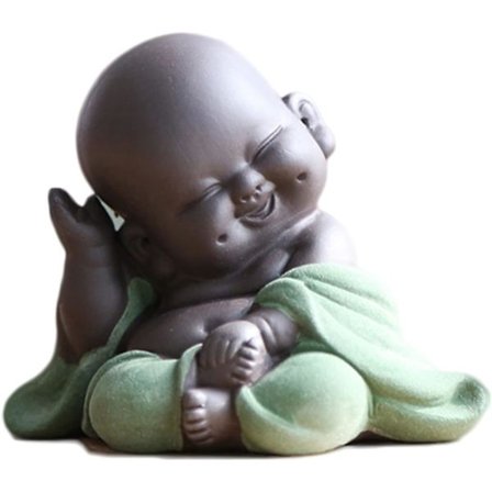 Naurava Maitreya Buddha (vihreä), keraaminen Buddha-patsas, koriste-esine