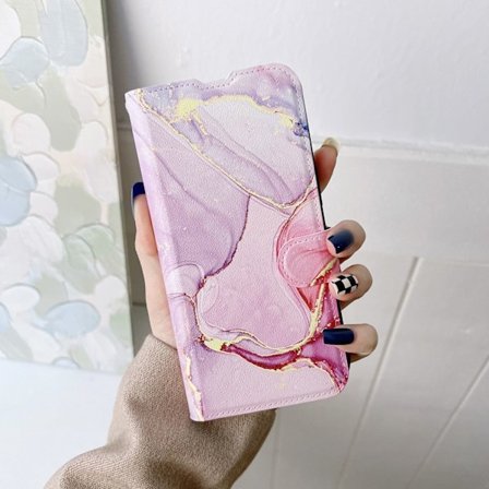 Etui til iPhone 13 6.1 Marmor-lommebok Telefonetui RFID-blokkerende lommebok med kortholder Spenne Kreativ Full-Body Flip