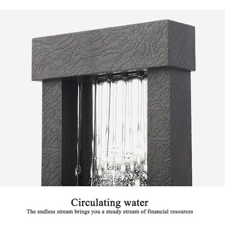 Indendørs Vandfontæne Bordfontæne Med LED-lys, Belyst Vandfald Bordpladefontæne Med Sten Og USB-kabel Til Kontor Og Boligindretning