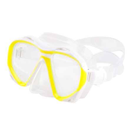 HVAL Komfortabel Scuba Dykning Maske Briller Briller Silikone Hovedrem Til Voksne (Gul)