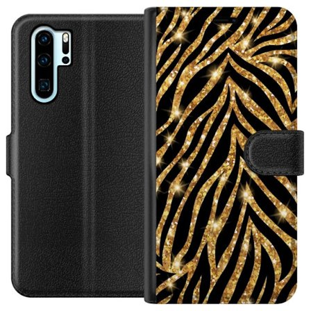 Kompatibelt Lommeboketui til Huawei Huawei P30 Pro Gull & Glitter