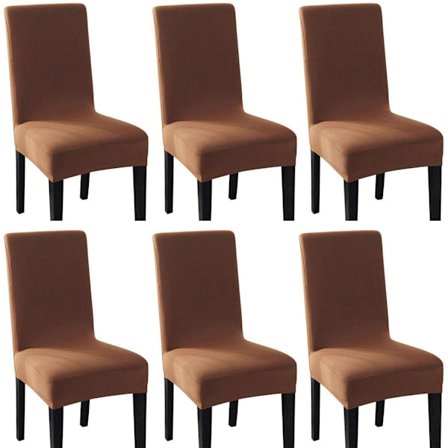 Spandex elastisk stolsöverdrag stretch stolsöverdrag (6 st, Coffe
