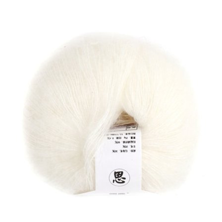 Populær Myk Mohair Pashm Strikket Angora Lang Ullgarn Hot (hvit)