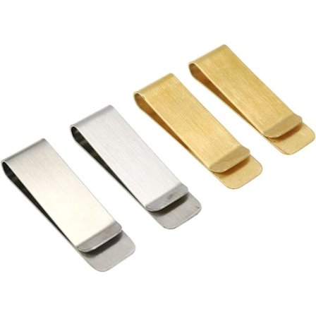 4 kpl metallirahaklipsiä, ruostumattomasta teräksestä valmistettu klipsi messinkiklipsisetti käteistä ja luottokortteja varten