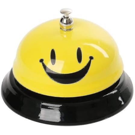 2024 Uusi p yt kello P yt kello Hymyilev kutsukello Metalli vastaanottokello Selke ll nell hotellille ravintolalle baarille 6 X 8.5cm (keltainen) -