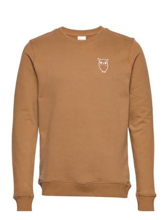 Elm Owl Sweat - Gots/Vegan Sweatshirt Trøje Brun Knowledge Cotton Apparel