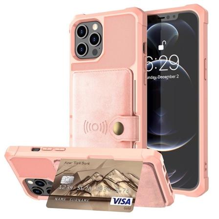 Glatt, stilig deksel med kortrom - iPhone 12 Pro Max Roséguld