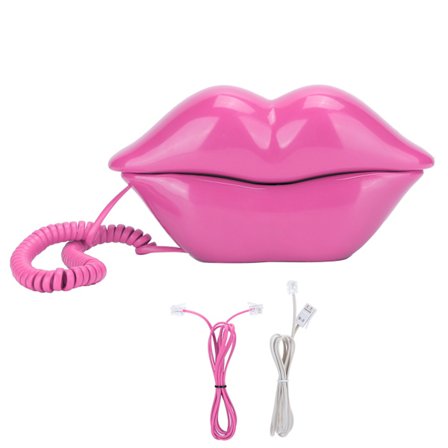 WX-3016 Fashionabla Funny Home Lip Telefonnummer Lagringsfunktion med US/UK WiringRose Red