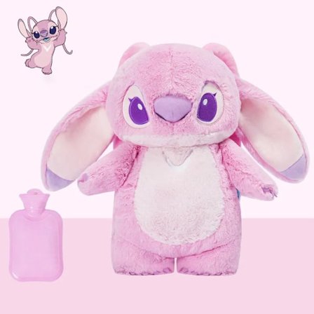 Stitch Plysch Hand Varm Flaska Mjuk Kawaii Angel Lotso Vinter Portabel Varm Vatten Flaskor