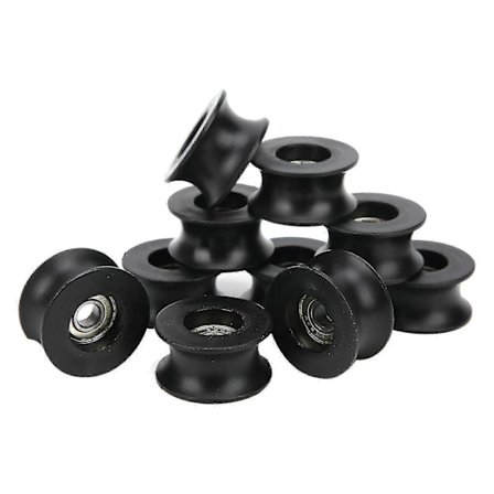 10 stk. Rulleleje Dyb U-formet Rille Nylonbelagt Remskive Styreskinnehjul 608ZZ