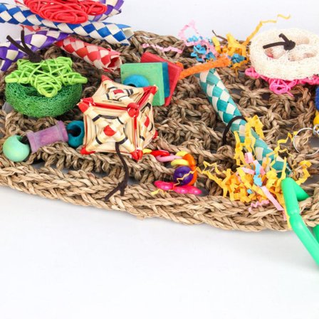 Sikker Giftfri Fugleleker Halmseng Klatrenett Papegøye Morsom Hengekøye Huske Bittau Type A