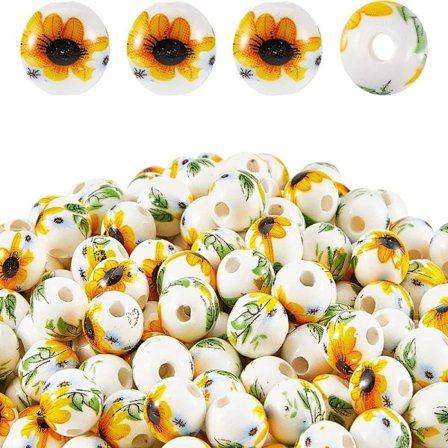 Solsikke Spacer Beads Keramiske Spacer Bead Blomsterperler