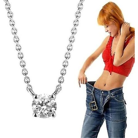 Metiz Lymphvity Magnetherapy Quartz Gemstone Pendant Halsband, Lymf & Slimming Halsband, 5 mm, hona