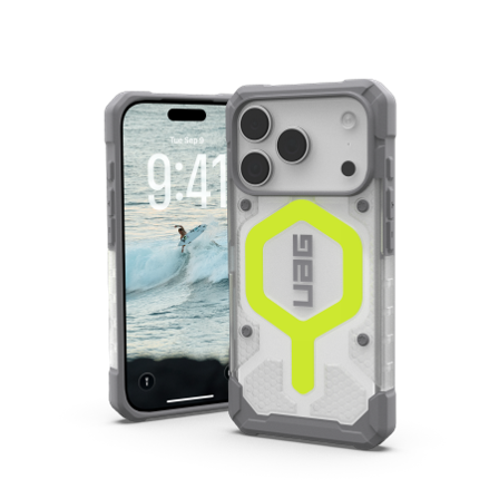 UAG Pathfinder Clear MagSafe-etui til iPhone 17 Pro - neongrå