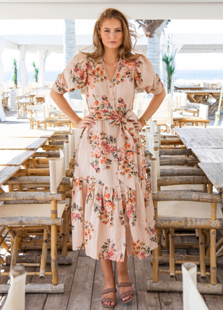 MISSMAYA - Sylvie Dress Peach Parfait - M