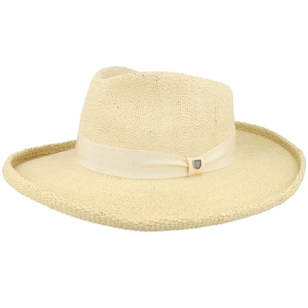 Brixton - Beige straw Hoed - Victoria Straw Natural/Oat Milk Fedora @ Hatstore